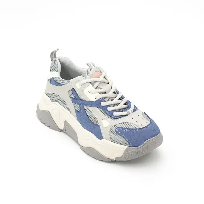 SMS 65137 Bayan Spor Ayakkabı Mavi Bej