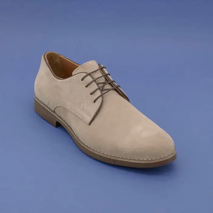 SRK 1554 Hakiki Deri Klasik Erkek Ayakkabı Bej Süet