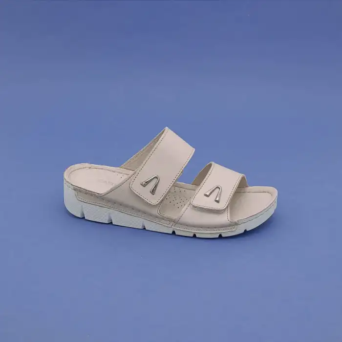 SRK 20318 Hakiki Deri  Bayan Terlik Bej