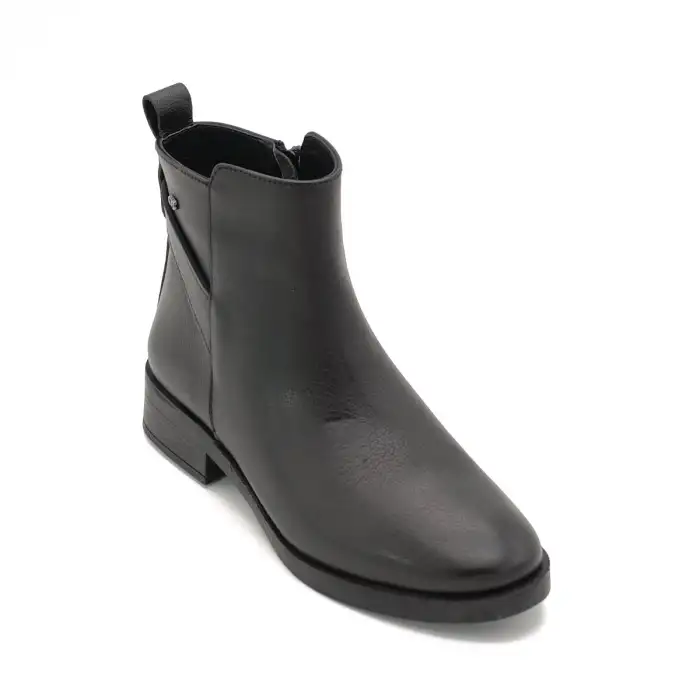 SRK 21896 Hakiki Deri Klasik Bayan Bot Siyah