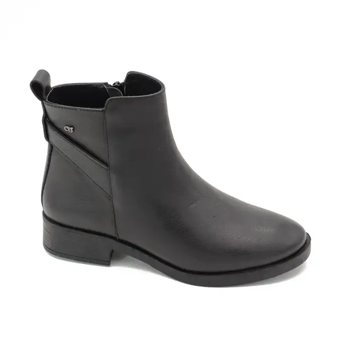 SRK 21896 Hakiki Deri Klasik Bayan Bot Siyah