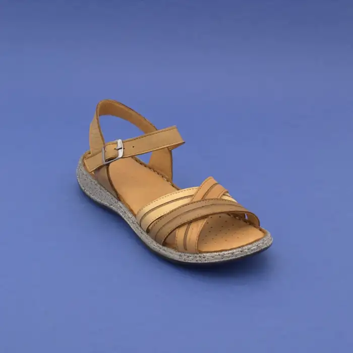 SRK 22382 Hakiki Deri Bayan Sandalet Taba