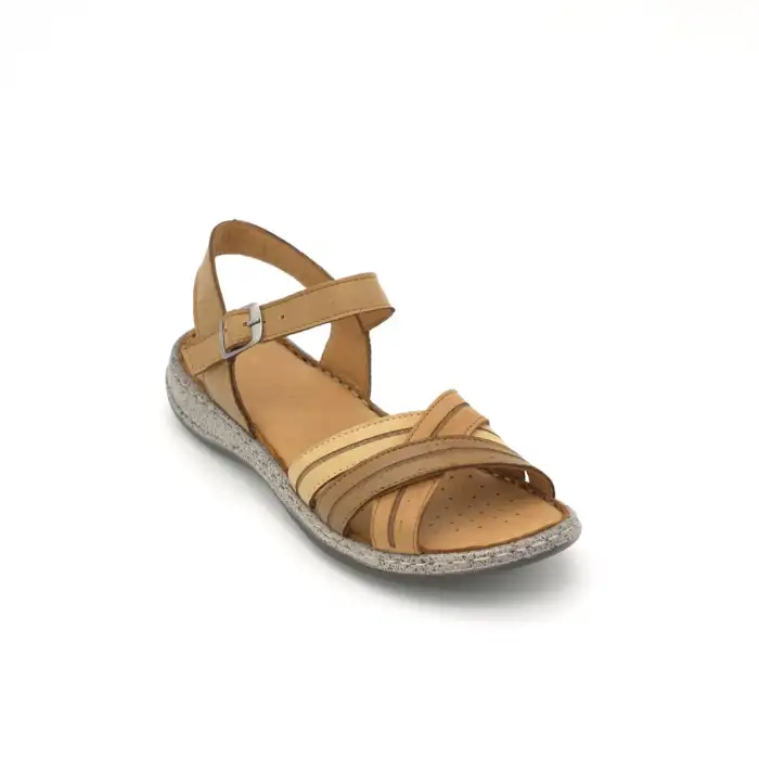 SRK 22382 Hakiki Deri Bayan Sandalet Taba