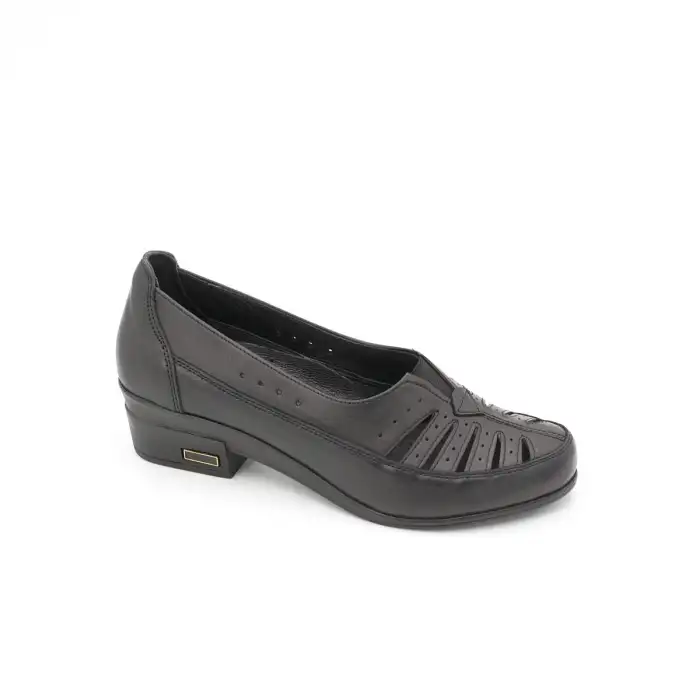 SRK 24552 Hakiki Deri Bayan Ayakkabı Siyah