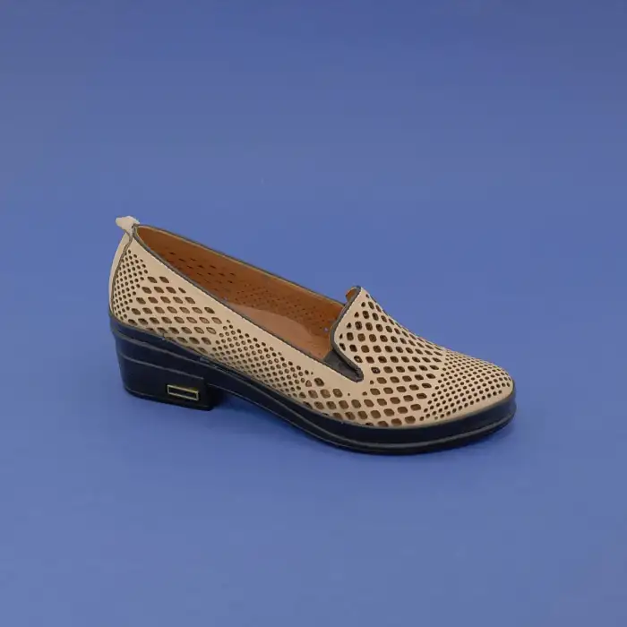 SRK 24554 Hakiki Deri Bayan Ayakkabı Bej