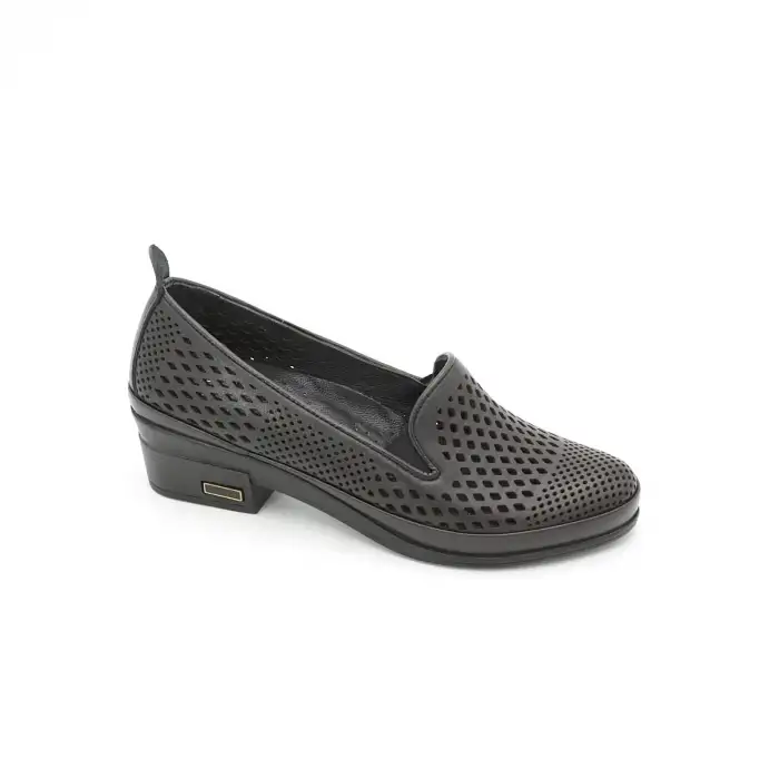 SRK 24554 Hakiki Deri Bayan Ayakkabı Siyah