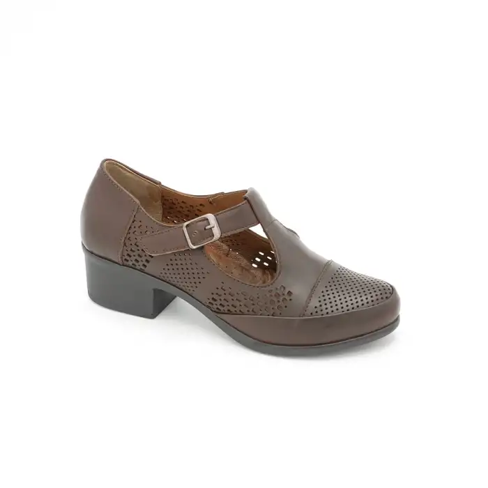 SRK 24565 Hakiki Deri Bayan Ayakkabı Kahve