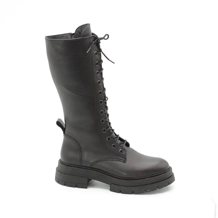 SRK 26280 Hakiki Deri  Uzun Bayan Postal Siyah