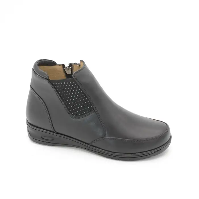 SRK 42757 Hakiki Deri Günlük Bayan Bot Siyah