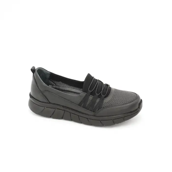 ULS 017 Hakiki Deri  Comfort Bayan Ayakkabı Siyah