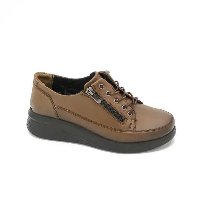 WLD 505 Hakiki Deri  Bayan Ayakkabı Taba