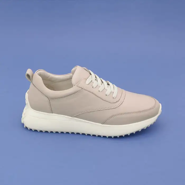 ZRX 902   Hakiki Deri Günlük Bayan Ayakkabı Bej