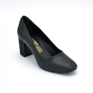 119 CGO Klasik Bayan Ayakkabı Siyah Çizgili Rugan