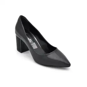 1196 CGO Klasik Bayan Ayakkabı Çizgili Rugan Stiletto