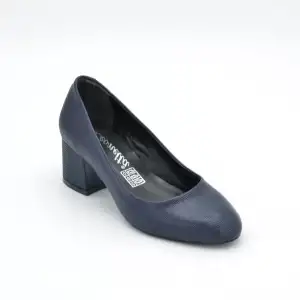 1220 CGO Klasik Bayan Ayakkabı Lacivert Çizgili Rugan