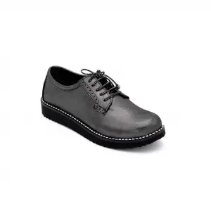 102 DGL Hakiki Deri Günlük Bayan Ayakkabı Platin