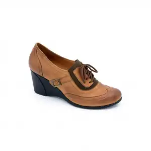 Feta ELT Hakiki Deri Günlük Bayan Ayakkabı Taba