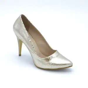 100 EST Klasik Bayan Ayakkabı Stiletto Dore Yılan Baskı