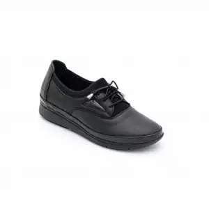 4504 GLA Hakiki Deri Günlük Bayan Ayakkabı Siyah