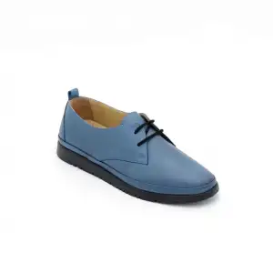 4101 İZZ Hakiki Deri Günlük Bayan Ayakkabı Mavi