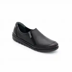 632 Ola Hakiki Deri Bayan Ayakkabı Siyah