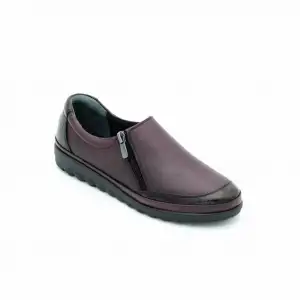 632 Ola Hakiki Deri Bayan Ayakkabı Bordo