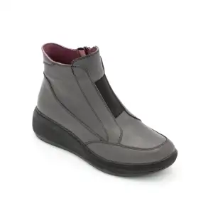 047 Ola Hakiki Deri Bayan Bot Gri