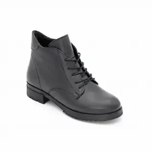 8113 Pepita Hakiki Deri Bayan Bot Siyah