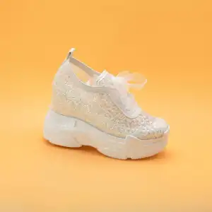 Gelin Ayakkabı 11 cm Pullu Gizli Ökçe