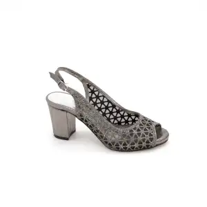 4989 Abiye Bayan Ayakkabı Platin 7 cm