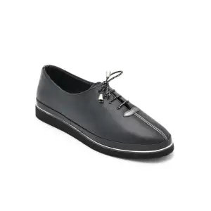 095 Hakiki Deri Bayan Ayakkabı Siyah