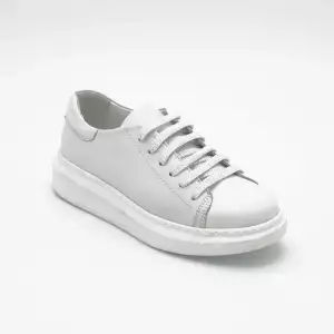 110 DGL Hakiki Deri Casual Bayan Ayakkabı Beyaz