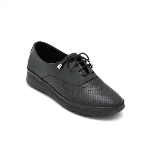 45013 GLA Hakiki Deri Günlük Bayan Ayakkabı Siyah