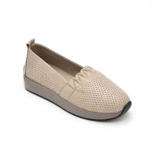 SP103 PKR Hakiki Deri Günlük Bayan Ayakkabı Nude