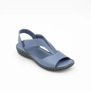 1505 NDR Hakiki Deri Bayan Sandalet Mavi