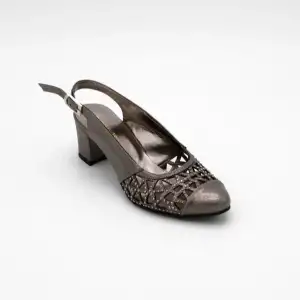 1110 EMN Abiye Bayan Ayakkabı Platin Yaldız 6cm