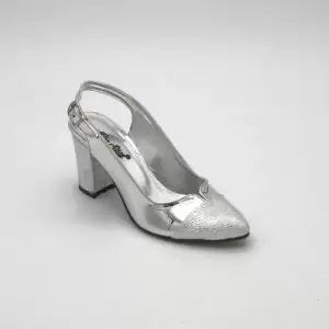 779 EMN Abiye Bayan Ayakkabı Gümüş Ayna 8cm