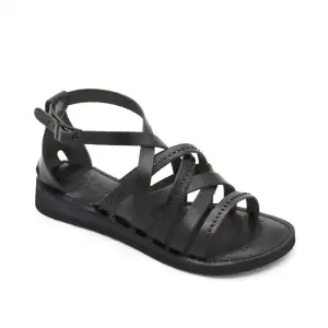 239 CRM Hakiki Deri Bayan Sandalet Siyah