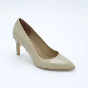 170 BNO Klasik Bayan Ayakkabı Ten Kırışık Rugan Stiletto