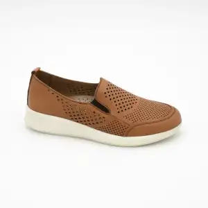 220 ERK Hakiki Deri Günlük Bayan Ayakkabı Taba