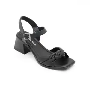 19001 PKR Hakiki Deri Bayan Sandalet Siyah