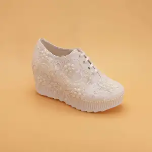 Tank Topuk Gelin Ayakkabısı İnci 7 Cm