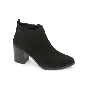 E20 ALT Hakiki Deri Bayan Bot Siyah Nubuk