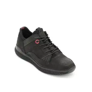 5362 Pepita Hakiki Deri Kışlık Erkek Ayakkabı Siyah Nubuk