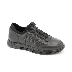 5480 Pepita Hakiki Deri Kışlık Erkek Ayakkabı Siyah