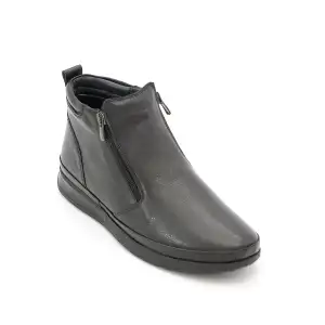 SLR 05 Hakiki Deri Erkek Bot Siyah Çift Fermuarlı