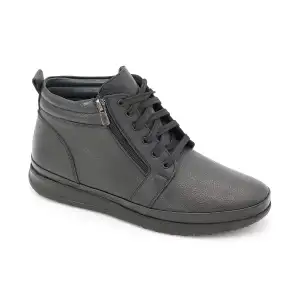 SLR 05 Hakiki Deri Erkek Bot Siyah Bağlı-Fermuarlı