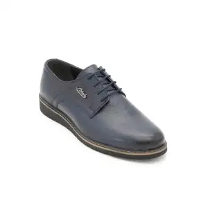 032 ANT Hakiki Deri Erkek Ayakkabı Lacivert Düz