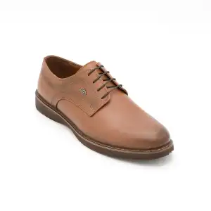 032 ANT Hakiki Deri Erkek Ayakkabı Taba Düz