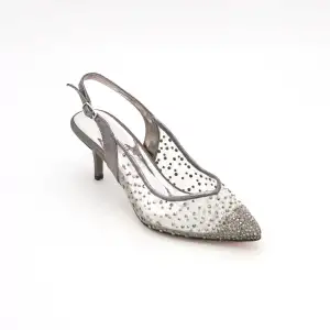 5371 Abiye Bayan Ayakkabı Platin Cinderella 7 cm